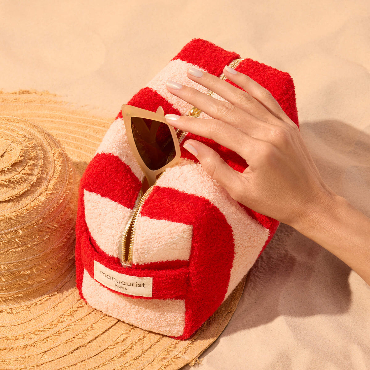 Striped sponge bag
