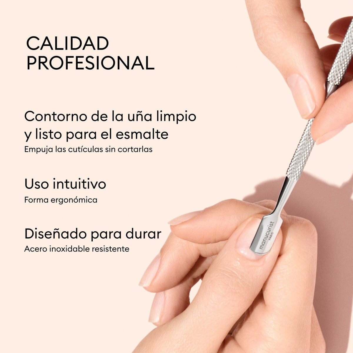 Pousse-cuticules en acier