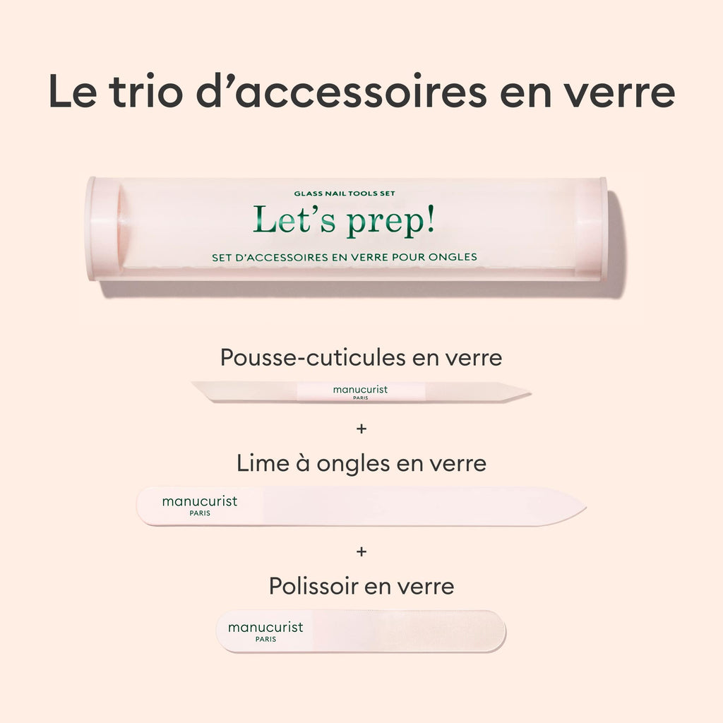 Trio d'accessoires en verre pour les ongles