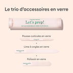 Trio d'accessoires en verre pour les ongles