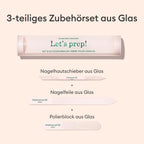 Trio d'accessoires en verre pour les ongles