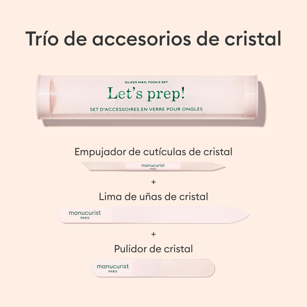 Trio d'accessoires en verre pour les ongles