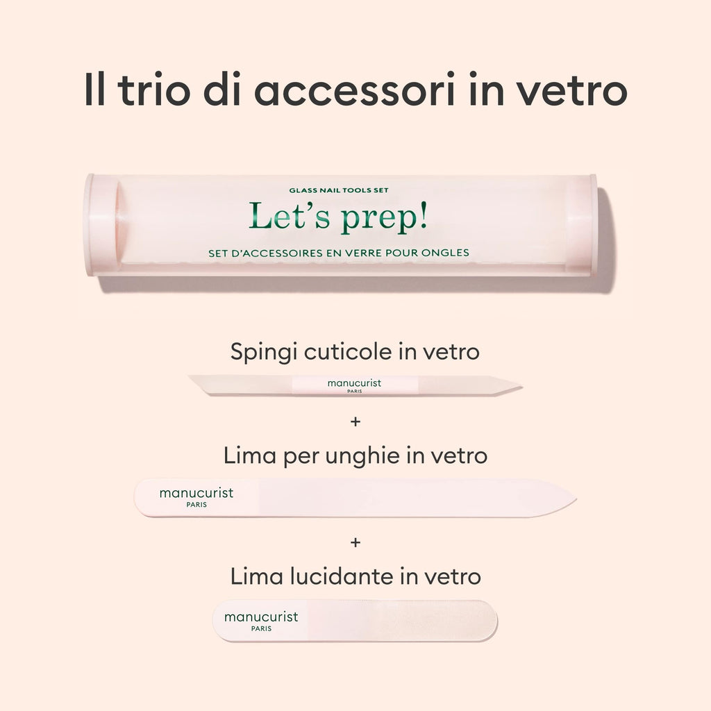 Trio d'accessoires en verre pour les ongles
