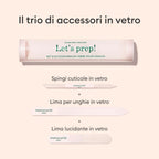 Trio d'accessoires en verre pour les ongles