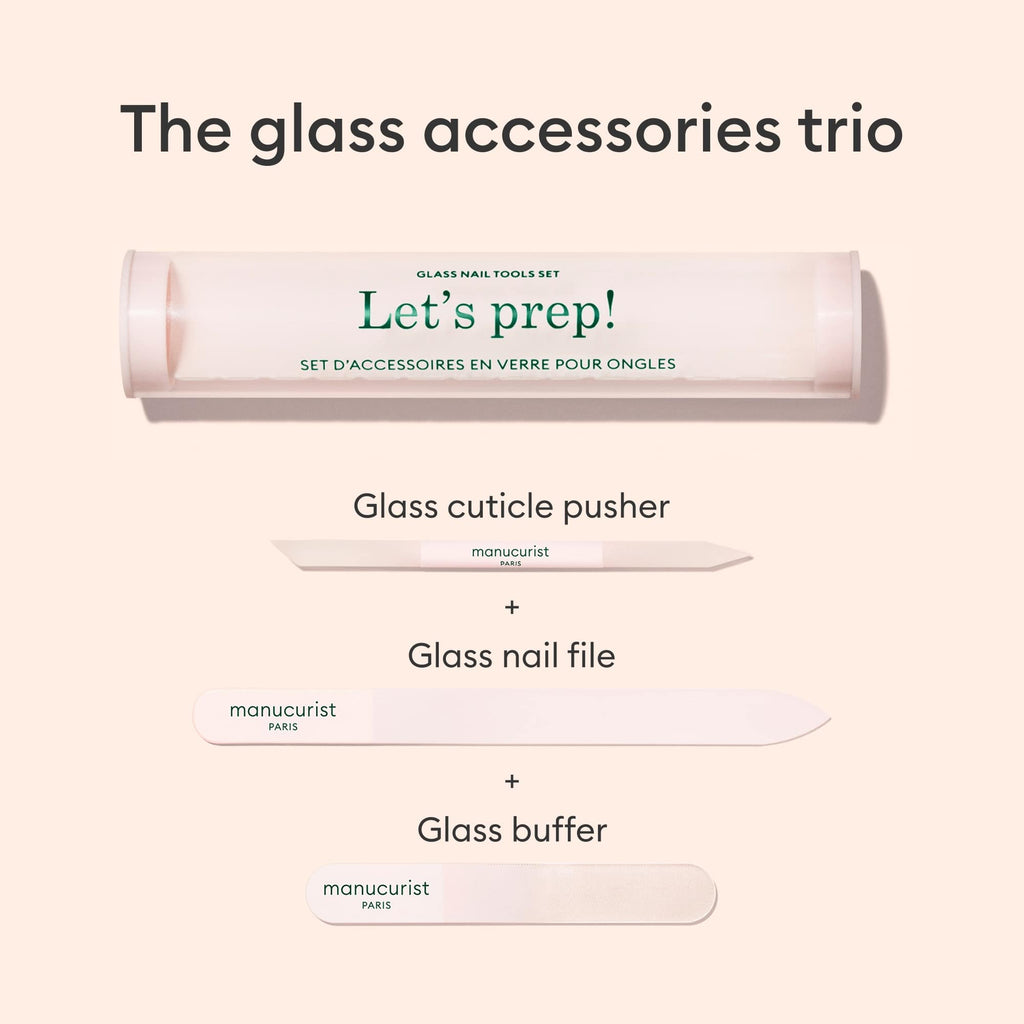 Trio d'accessoires en verre pour les ongles