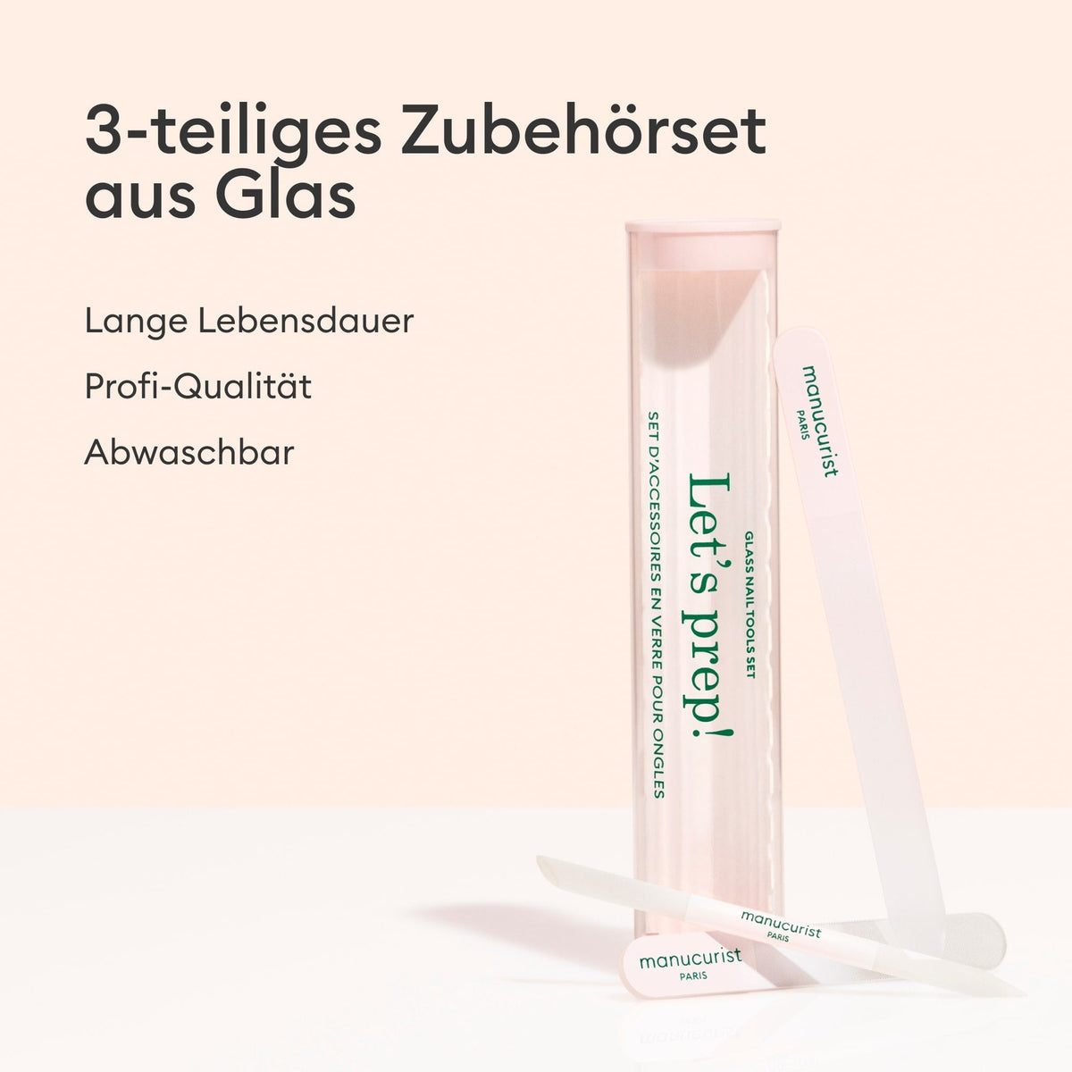 Trio d'accessoires en verre pour les ongles
