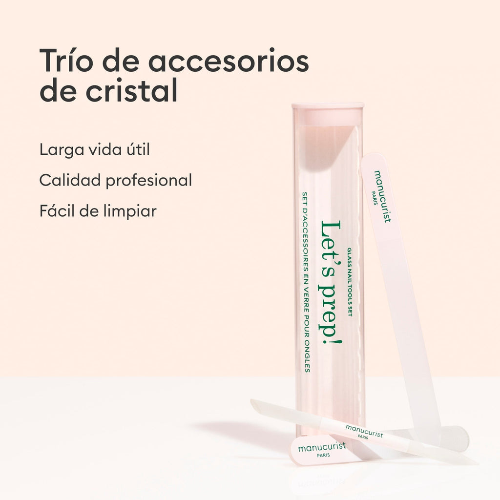 Trio d'accessoires en verre pour les ongles