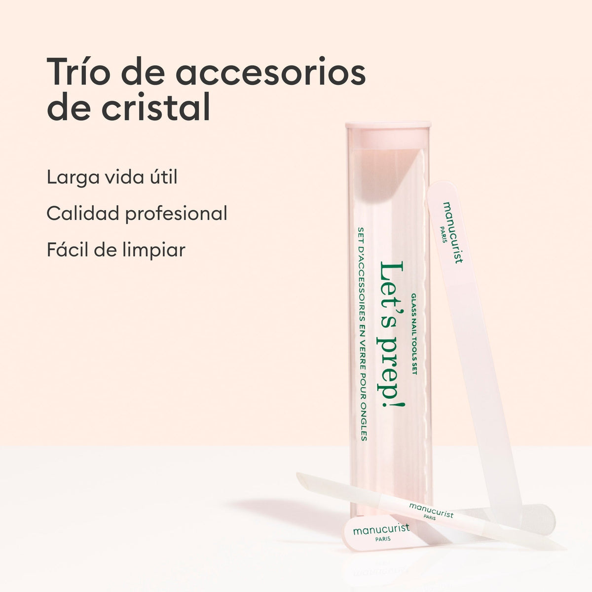 Trio d'accessoires en verre pour les ongles