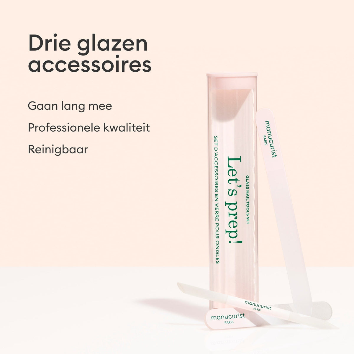 Trio d'accessoires en verre pour les ongles