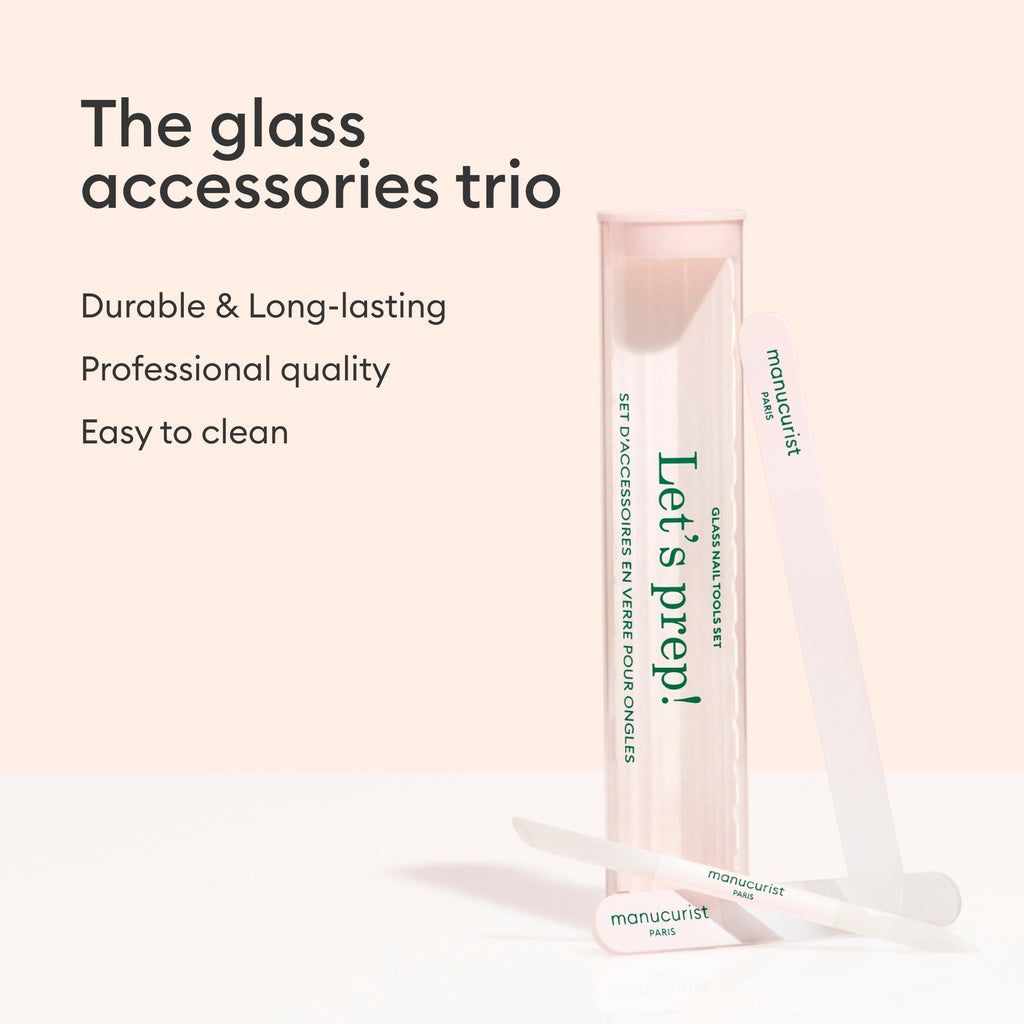 Trio d'accessoires en verre pour les ongles