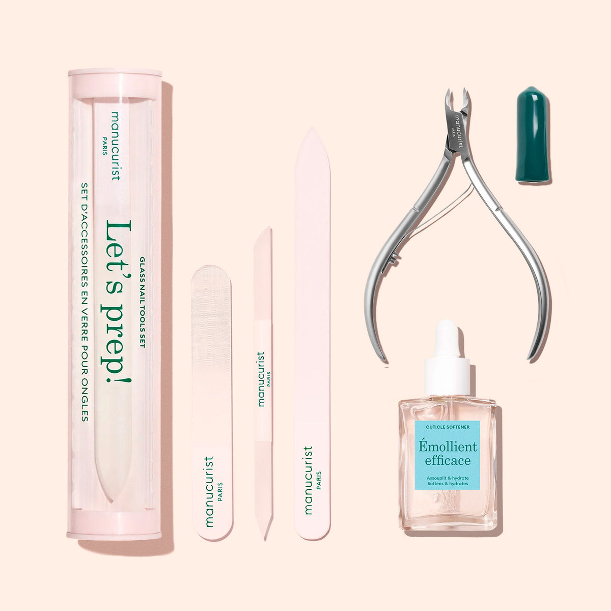Trio d'accessoires en verre pour les ongles